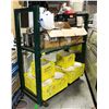 Image 1 : 5' HD GREEN RACK ON CASTORS-2 SHELVES
