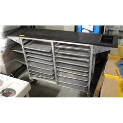 COMMERCIAL FOOD SERVICE CART FULL OF 1/2 PANS