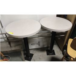 LOT OF 2 ROUND TABLES W/ STANDS, 24" DIAMETER