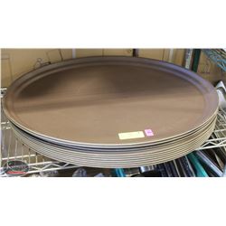 STACK OF 11 CAMBRO SERVING TRAY W/ CAMTREAD