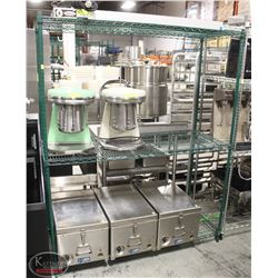 3 TIER GREEN WIRE RACK, 60 X 24 X 74