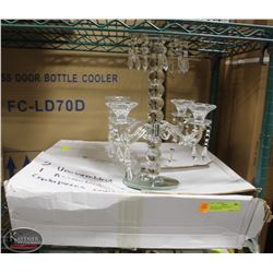 GROUP OF 4-ARM CRYSTAL CENTERPIECES