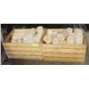 Image 1 : TWO WOOD CRATES OF CANDLES & BIRCH CANDLE HOLDERS
