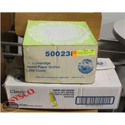 2 CASES OF PAPER LACE DOILIES FOR DESSERT & CAKE