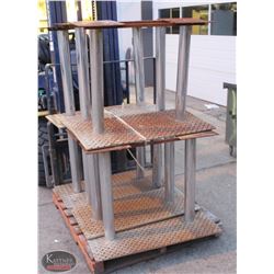 PALLET W/ 7 SETS OF CHROME DUAL-LEG PEDESTALS
