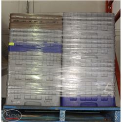 PALLET OF DISHWASHER RACKS FULL OF ASSORTED GLASS