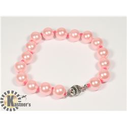 #133-SEA SHELL PEARL BRACELET 10mm/ 8"