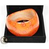 Image 1 : ORANGE HARD PLASTIC BANGLE "LOVE" BRACELET