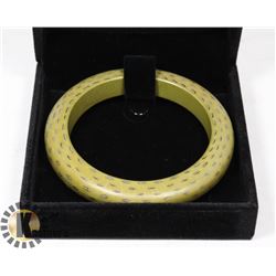 OLIVE GREEN WOODEN BANGLE BRACELET