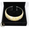 Image 1 : METAL BANGLE BRACELET WITH MOTHER OF PEARL DESIGN