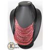 Image 1 : MULTI LAYERED RED BEAD NECKLACE