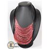 Image 1 : MULTI LAYERED RED BEAD NECKLACE