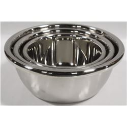 3 NEW PROGRADE STAINLESS STEEL MIXING BOWLS