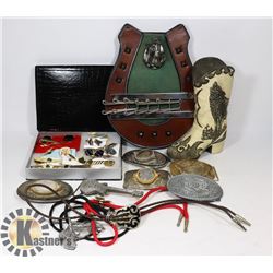 WESTERN ITEMS CUFFLINKS, BOLO'S