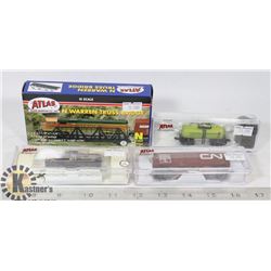 ATLAS MODEL RAILROAD- "N" SCALE TRAIN CARS (3)