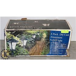 8 PK DIECAST ALUMINUM SOLAR LIGHTS