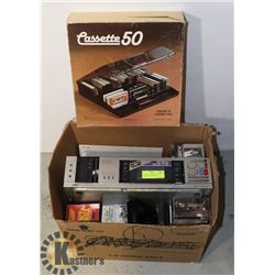 JVC CASSETTE DECK, CASSETTE HOLDER AND ASSORTED