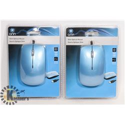 LOT OF TWO NEW SLIM OPTICAL MICE