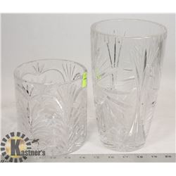 LOT OF TWO CRYSTAL VASES
