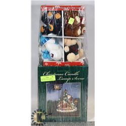 CHRISTMAS CANDLE LAMP & CAROUSEL OF PLUSH ORNAMENT