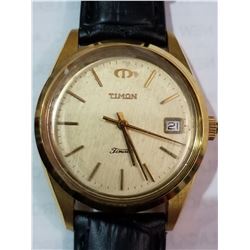 NEW DESIGNER TIMON AUTOMATIC GOLD TONE BEZEL WATCH