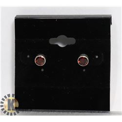 RED GARNET EARRINGS JEWELRY/ .925 STERLING SILVER