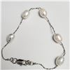 Image 1 : SILVER FRESH WATER PEARL 7.5"  BRACELET