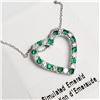 Image 2 : SILVER SIMULATION EMERALD 18"  NECKLACE