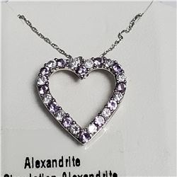 SILVER SIMULATION ALEXANDRITE 18" NECKLACE