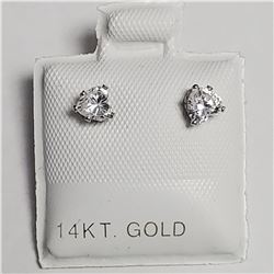 14K WHITE GOLD CUBIC ZIRCONIA  EARRINGS