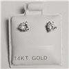 Image 1 : 14K WHITE GOLD CUBIC ZIRCONIA  EARRINGS