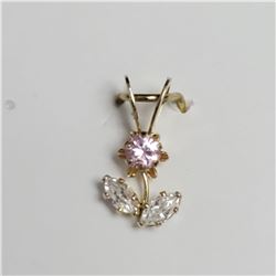 10K YELLOW GOLD CUBIC ZIRCONIA  PENDANT