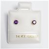Image 1 : 14K YELLOW GOLD AMETHYST SCREW BACK EARRINGS