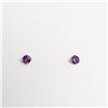 Image 3 : 14K YELLOW GOLD AMETHYST SCREW BACK EARRINGS