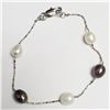 Image 1 : SILVER FRESH WATER PEARL 7.5"  BRACELET
