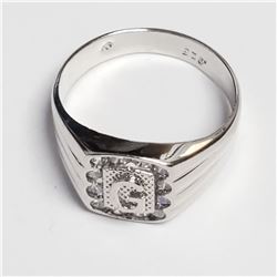 SILVER CUBIC ZIRCONIA  RING (~SIZE 10)