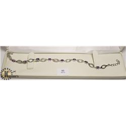 SILVER AMETHYST BRACELET (8" LONG)