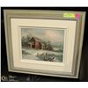Image 1 : FRAMED OIL PAINTING OF AN OLD FARM HOUSE SCENE