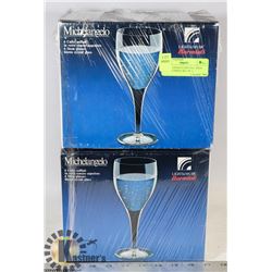MICHELANGELO CRYSTAL STEM WINE GLASSES- SET OF 11