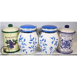 BISCOTTI JARS WITH LIDS- SET OF 4