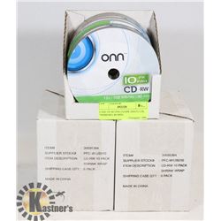 3 CASES OF 60 NEW CD- RW DISCS