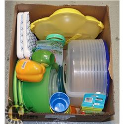 PLASTIC KITCHEN WARE- ASSORTED BOX LOT
