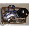 Image 1 : BOX OF ASSORTED ITEMS INCLUDING NEW SAFETY GLASSES