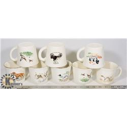 SET OF 8 VINTAGE COFFEE MUGS FROM THE 1960'S,