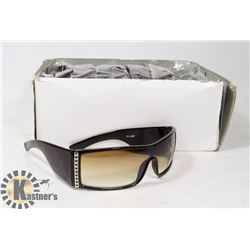 BOX OF DARK BROWN DESIGNER SUNGLASSES