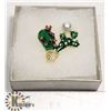 Image 1 : CACTUS BROOCH WITH RHINESTONES AND FAUX PEARL