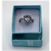 Image 1 : 13)  SILVER TONE AND CLEAR CZ PEAR SHAPED