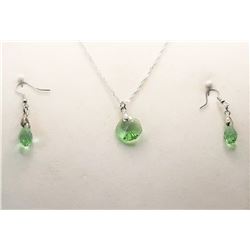 5)  MINT GREEN AND SILVER TONE SWAROVSKI
