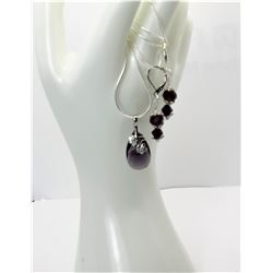 10)  SET OF PURPLE SWAROVSKI CRYSTAL