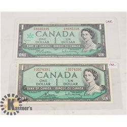 1  SHEET OF2 UNC. CANADIAN 1 DOLLAR BANK NOTES